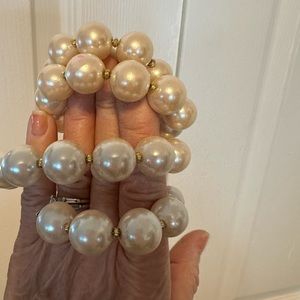 Faux Pearl four layer Bracelet Stretchy Band